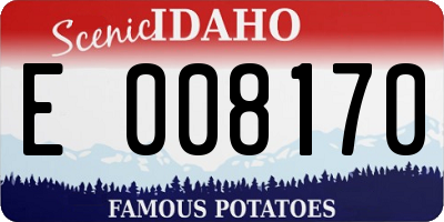 ID license plate E008170