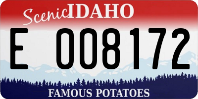 ID license plate E008172