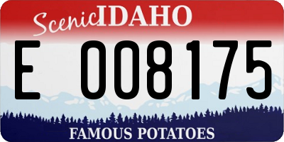 ID license plate E008175