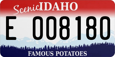 ID license plate E008180