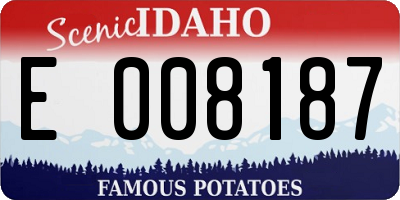 ID license plate E008187