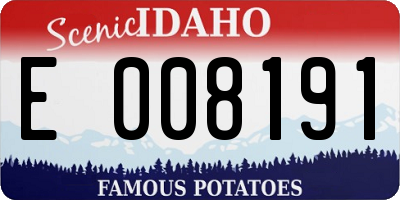 ID license plate E008191