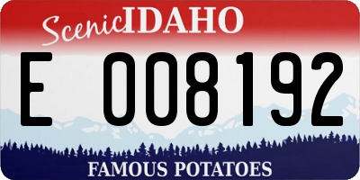 ID license plate E008192