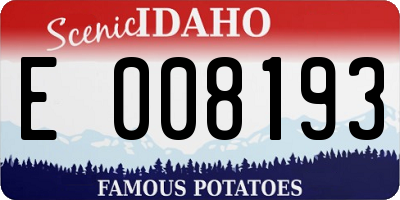 ID license plate E008193