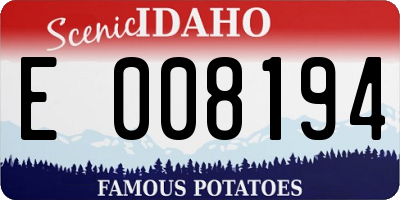 ID license plate E008194