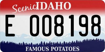 ID license plate E008198