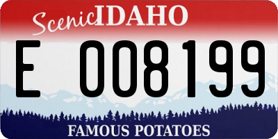 ID license plate E008199