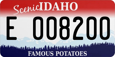 ID license plate E008200