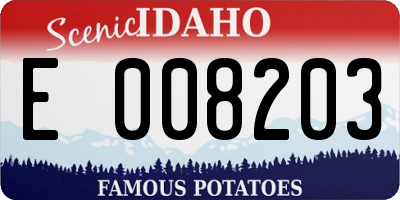 ID license plate E008203