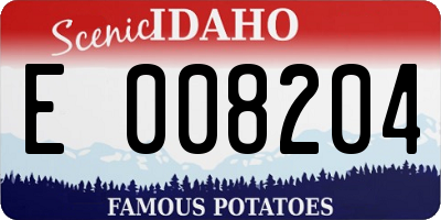ID license plate E008204