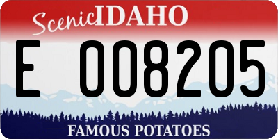ID license plate E008205