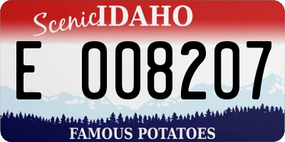 ID license plate E008207