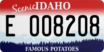 ID license plate E008208