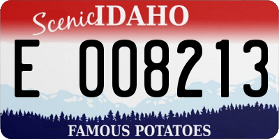 ID license plate E008213