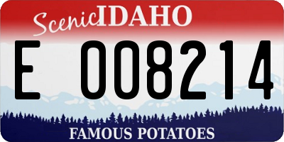 ID license plate E008214