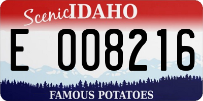 ID license plate E008216