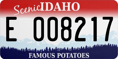 ID license plate E008217