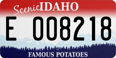ID license plate E008218