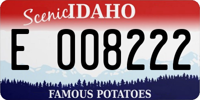 ID license plate E008222