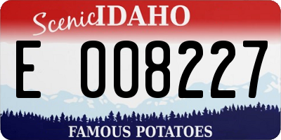 ID license plate E008227