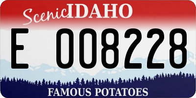 ID license plate E008228