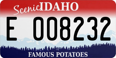 ID license plate E008232