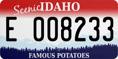 ID license plate E008233