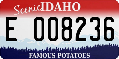 ID license plate E008236