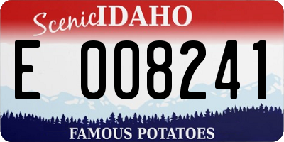 ID license plate E008241