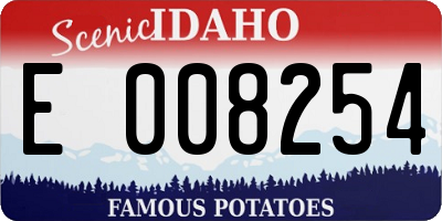 ID license plate E008254