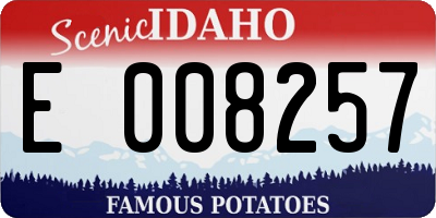 ID license plate E008257