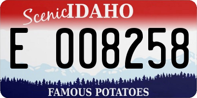 ID license plate E008258