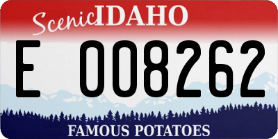 ID license plate E008262