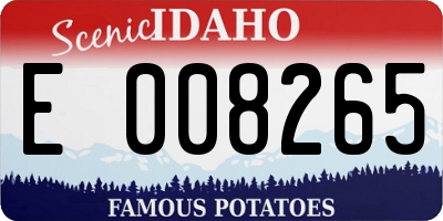 ID license plate E008265