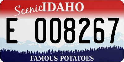 ID license plate E008267