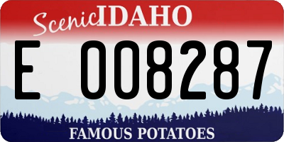 ID license plate E008287