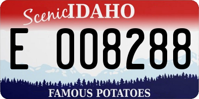 ID license plate E008288