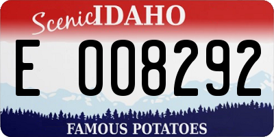 ID license plate E008292