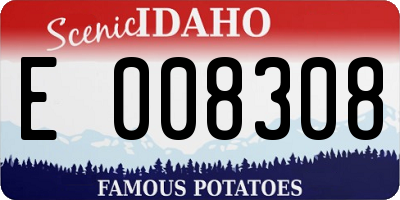 ID license plate E008308