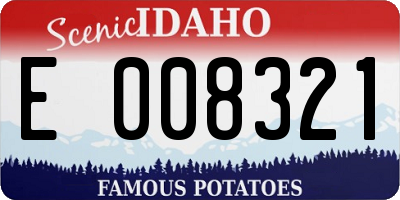 ID license plate E008321