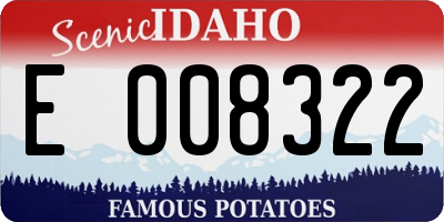 ID license plate E008322