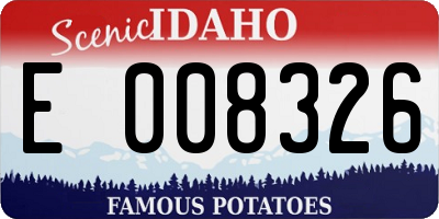 ID license plate E008326