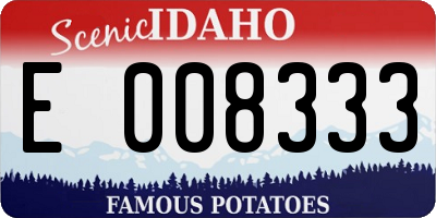 ID license plate E008333