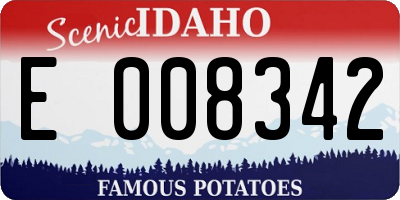 ID license plate E008342