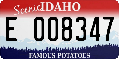 ID license plate E008347