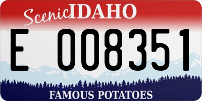 ID license plate E008351