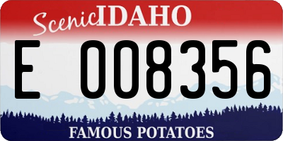 ID license plate E008356