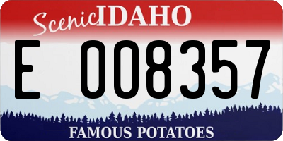 ID license plate E008357