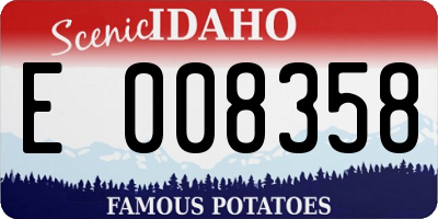 ID license plate E008358