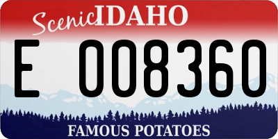 ID license plate E008360
